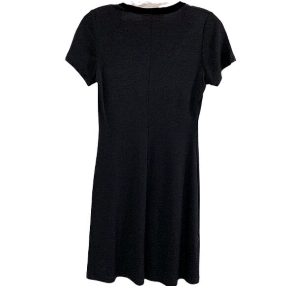 MARIAN & MARAL DRESS WOMEN M BLACK VELVET TRIM SCOOP NECK STRETCH A LINE. - Picture 3 of 10